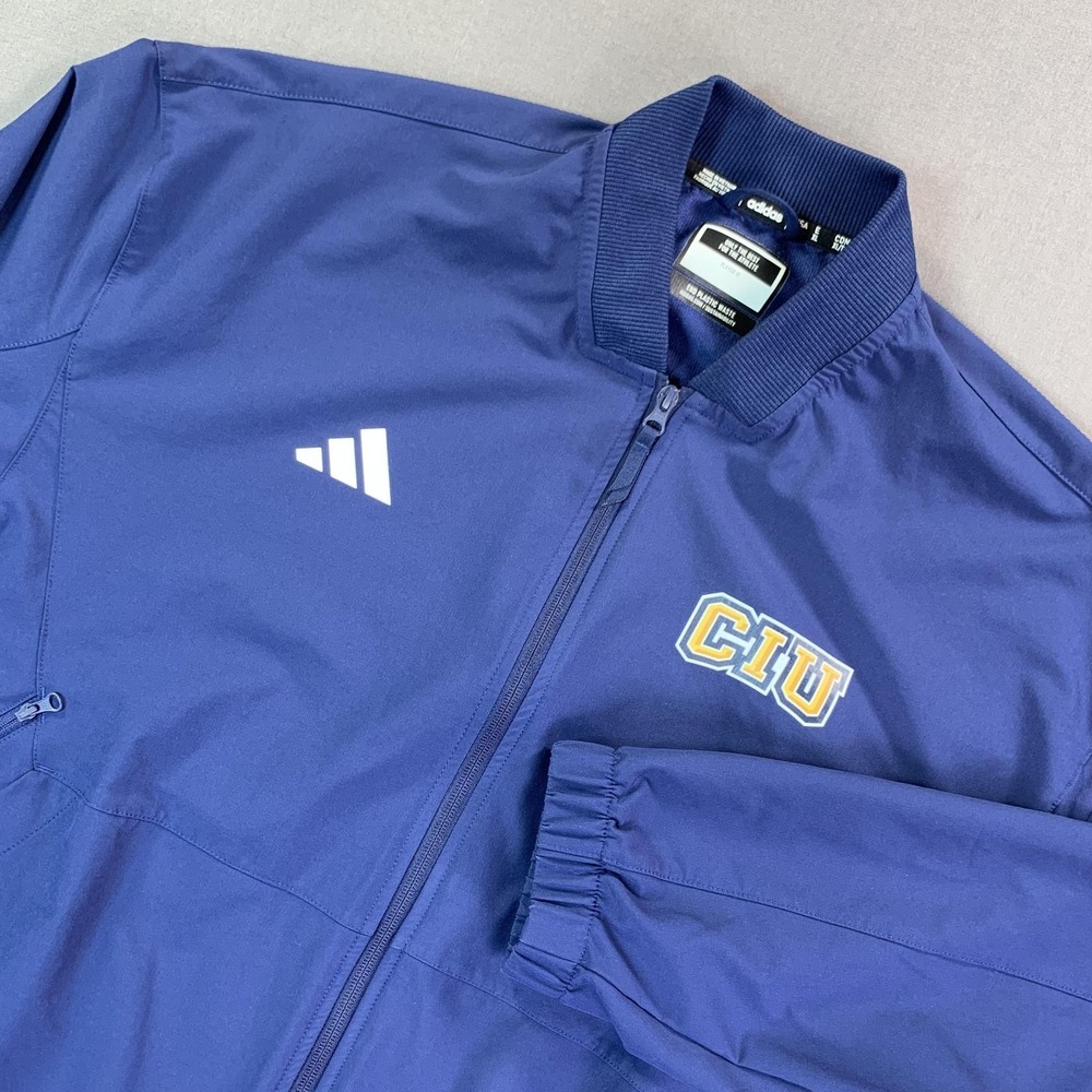 CIU Jacket Mens XL Blue Columbia College Adidas Zip Bomber Windbreaker Athletics